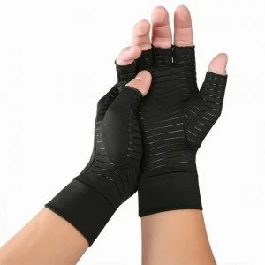 Guanti Compressione In Rame TRIXES - Senza Dita, Sostegno Per Articolazioni E Muscoli Di Mani E Polsi, Taglia Media