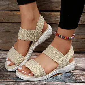 sandali con zeppa, sandali estivi, scarpe estive, sandali slip on, sandali elastici, sandali elasticizzati, sandali leggeri