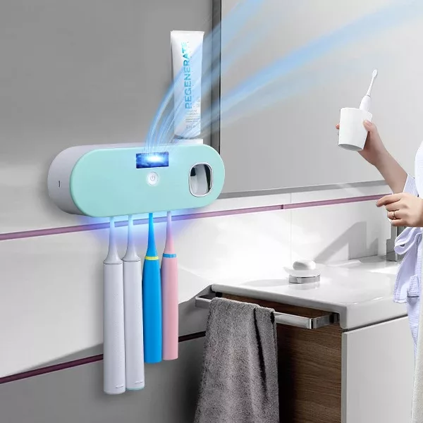 Sterilizzatore Da Parete Per Spazzolini Sterilizzatore Spazzolini UV-C Da Parete - Igienizza E Asciuga Automaticamente Igienizzatore Spazzolini Da Parete