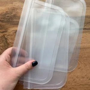 12 Sacchetti Per Alimenti In Silicone Riutilizzabili Con Chiusura Zip – Senza BPA, Per Freezer E Lunch (6 Grandi + 6 Medi)