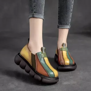 scarpe da donna, scarpe casual da donna, scarpe slip on, scarpe colorate, scarpe con suola spessa, scarpe color arcobaleno, scarpe etniche