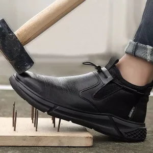 stivali da lavoro, scarpe antinfortunistiche, stivali impermeabili, scarpe con punta in acciaio, stivali in pelle nera, stivali slip-on