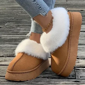 stivaletti alla caviglia, stivali con plateau, stivali invernali, stivali slip on, stivali in pelliccia sintetica, stivali caldi, stivali di peluche