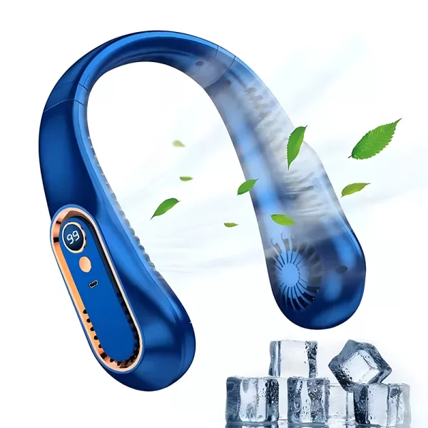 neck fan, neck cooling fan, portable cooling fan, hanging neck fan, rechargeable cooling fan