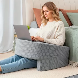 backrest pillow, backrest pillow with arms, reading pillow, tv pillow, reading cushion