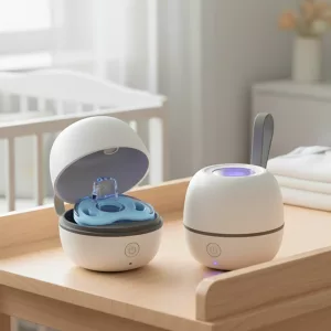 Scatola portatile ricaricabile per la disinfezione dei ciucci