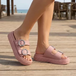 Sandali da donna con suola spessa regolabili sandali estivi comodi facili da indossare