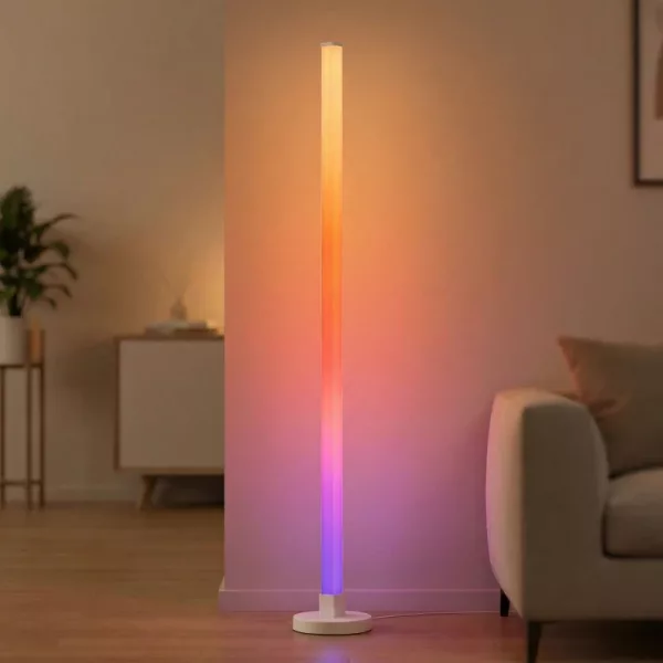 dimmable floor lamp, rc floor lamp, slim floor lamp, rgb floor lamp, tall skinny lamp, rgb corner floor lamp, thin standing lamp