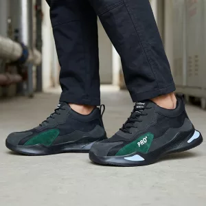 Scarpe antinfortunistiche da uomo con punta in acciaio, traspiranti, ammortizzate, stile sneaker da lavoro