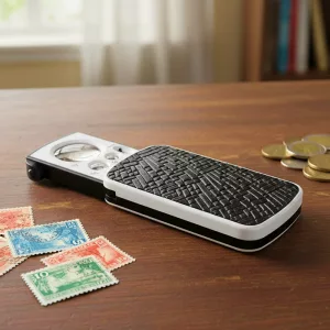 Lente d'ingrandimento tascabile pieghevole con LED